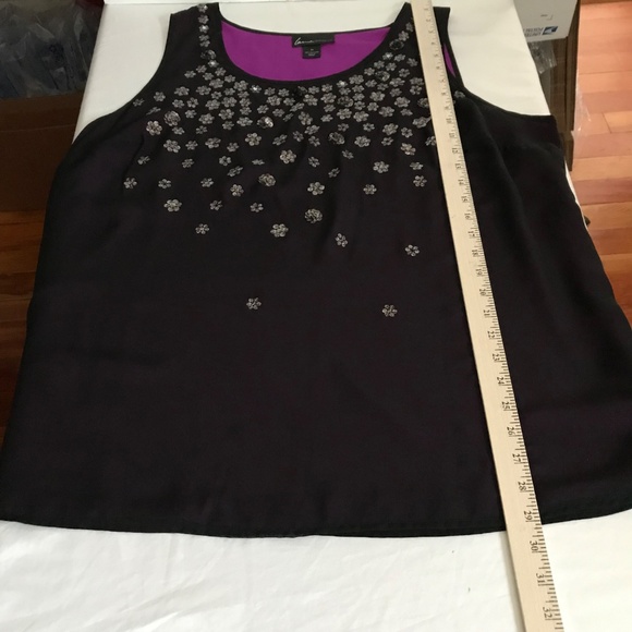 LANE BRYANT Sequined Sleeveless Blouse Tank Top Black Purple Plus Size 24 2X - Picture 14 of 16